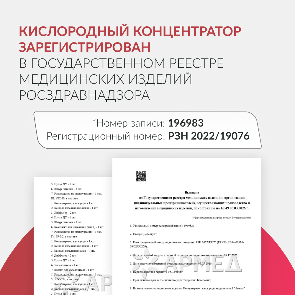 Концентратор кислорода Армед YU500 